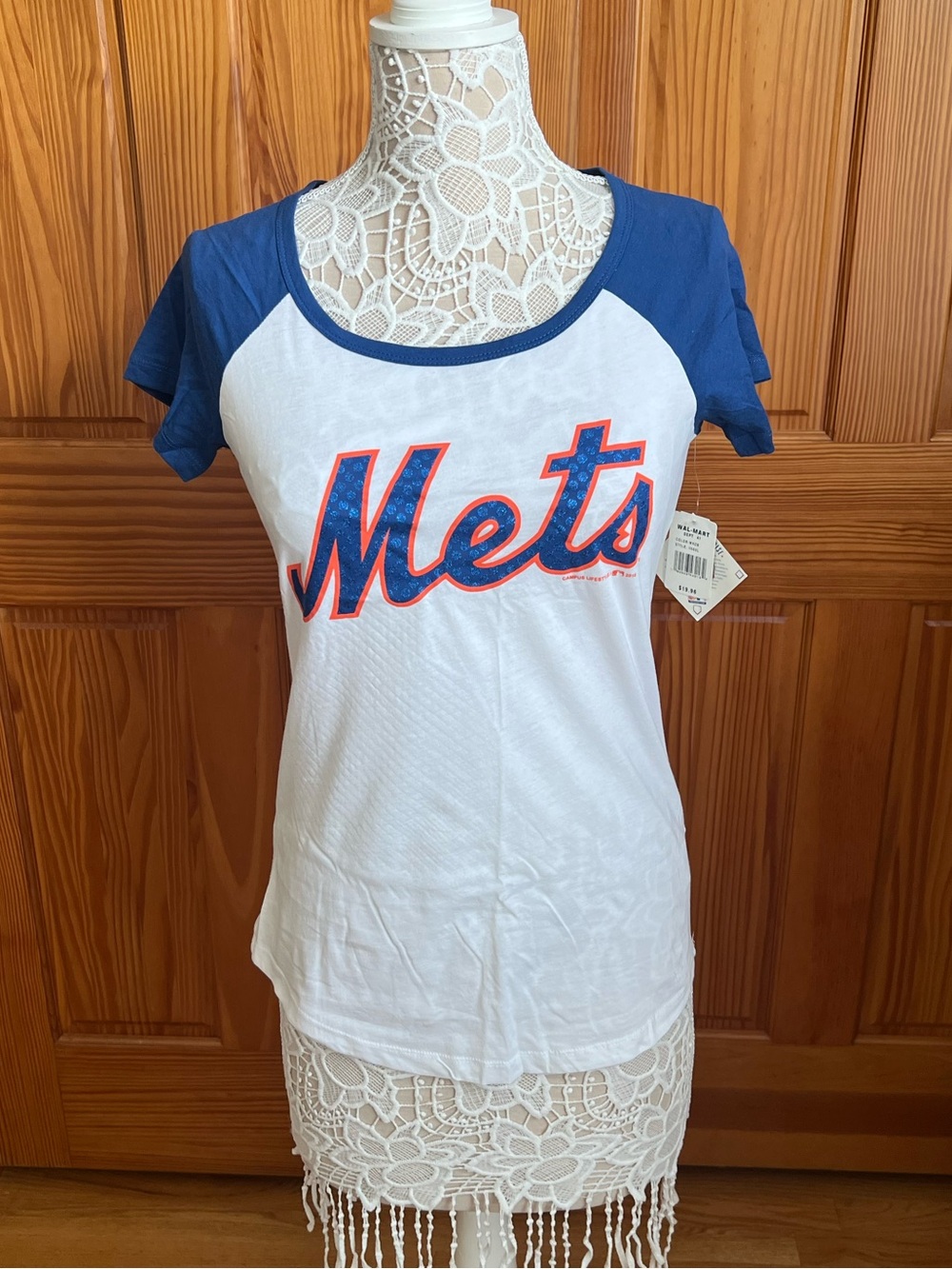 NWT New York Mets Glitter Baseball Tee Shirt